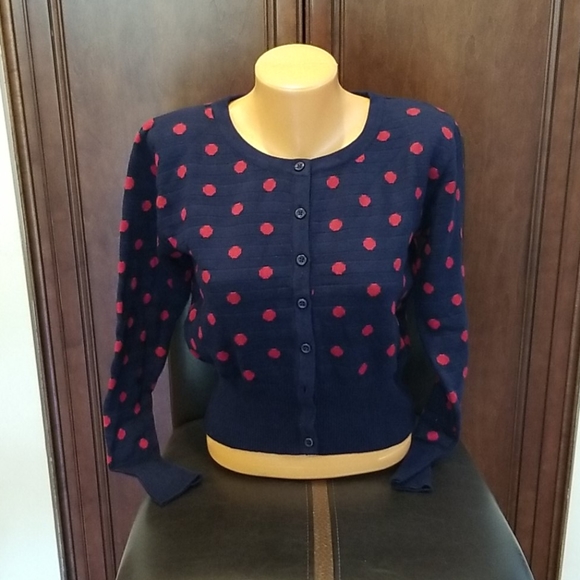 Got the Dot Circus Cardigan Sweater Read Sz S 6 - Picture 1 of 9